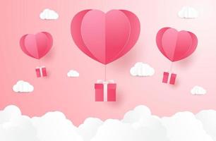 love paper art, heart shape. valentine day vector