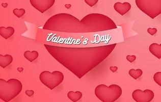 heart shape. paper art style. valentine day vector