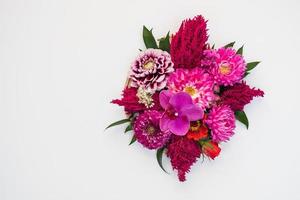 bouquet of fresh flower on a white background photo