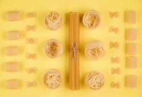 Pasta background. Top view. photo