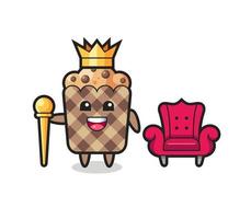 Mascot cartoon of muffin as a king vector