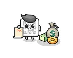 Character cartoon of qr code as a accountant vector