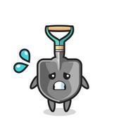 shovel mascot character with afraid gesture vector