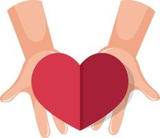 Human hands holding heart vector
