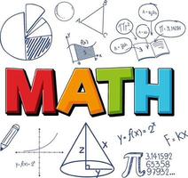 fuente matemática con símbolo e icono de fórmula vector