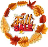 Fall sale banner template vector