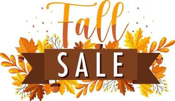 Fall sale banner template vector