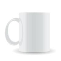 taza de vector blanco aislado sobre fondo blanco