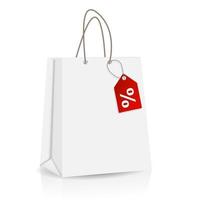 Empty Shopping Bag with sale label for advertising and branding vector