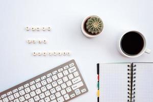 an inscription grove your business on the white desk next a stationery photo