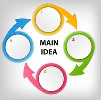 Concept of colorful circular banners with arrows vector