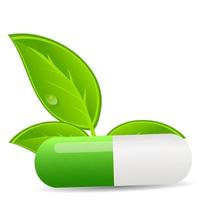 Herbal pill icon.Environment background vector illustration