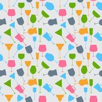 Seamless background pattern of retro alcoholic glass. vector