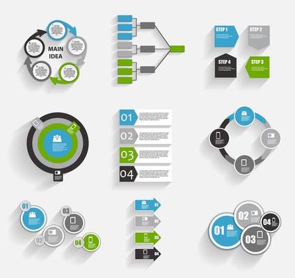 Collection of Infographic Templates for Business Vector Illustration