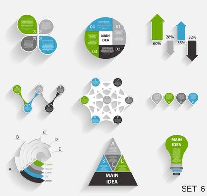 Collection of Infographic Templates for Business Vector Illustration