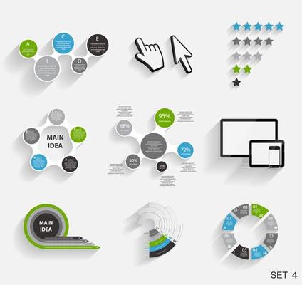 Collection of Infographic Templates for Business Vector Illustration