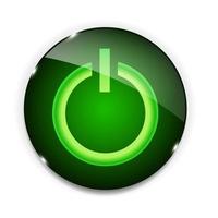 Glass power button icon . Vector illustration