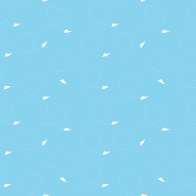 Seamless pattern with paper plane and heart vector illustration