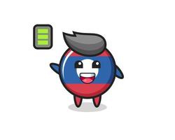 laos flag badge mascot character with energetic gesture vector
