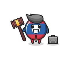 Illustration of laos flag badge mascot as a lawyer vector