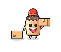 Mascot Illustration of cupcake as a courier vector