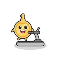 key cartoon character walking on the treadmill vector