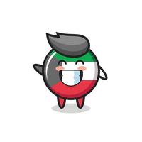 personaje de dibujos animados de la insignia de la bandera de kuwait vector