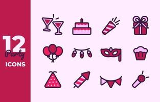 conjunto de iconos de fiesta vector