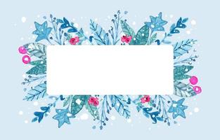 Winter Floral with Frame Background vector