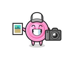 Character Illustration of clothing button as a photographer vector