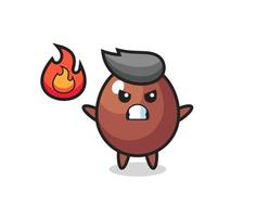 chocolate egg character cartoon with angry gesture vector