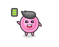 clothing button mascot character with energetic gesture vector