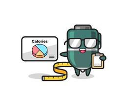 Illustration of ballpoint pen mascot as a dietitian vector