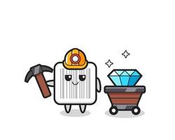 Character Illustration of barcode as a miner vector