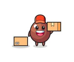 Mascot Illustration of chocolate egg as a courier vector