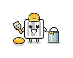 Character Illustration of barcode as a painter vector