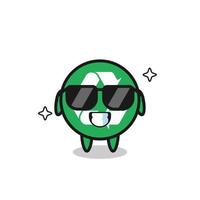 Cartoon mascot of recycling with cool gesture vector