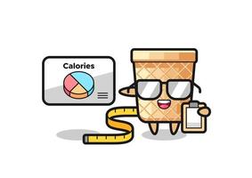 Illustration of waffle cone mascot as a dietitian vector