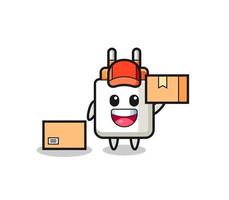 Mascot Illustration of power adapter as a courier vector