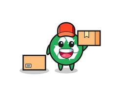 Mascot Illustration of recycling as a courier vector