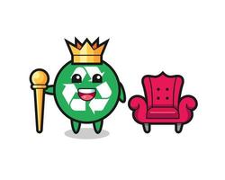 Mascot cartoon of recycling as a king vector