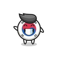 personaje de dibujos animados de la bandera de corea del sur vector