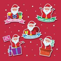 Santa Claus Cartoon Sticker Set vector
