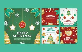 Christmas Gingerbread Cookies Social Media Post Set vector