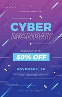 cartel de venta de cyber monday vector