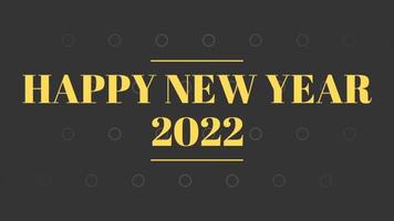 felice anno nuovo 2022 sfondo nero con linee colorate e felice anno nuovo al centro in stile trattino - gratuito per uso commerciale video