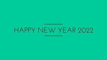 Feliz año nuevo 2022 fondo de pantalla verde con líneas de colores y feliz año nuevo en el estilo de líneas centrales - gratis para uso comercial video