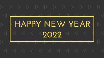 Happy New Year 2022 Black background with colored lines and HAPPY New year in the center Framed Style - free for commercial use video