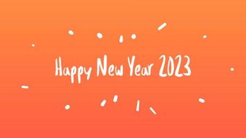 feliz ano novo 2023 com fundo dourado com linhas coloridas e feliz ano novo no centro estilo splash - gratuito para uso comercial video