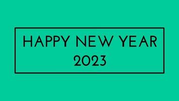 Happy New Year 2023 Green screen background with colored lines and HAPPY New year in the center Framed Style - free for commercial use video